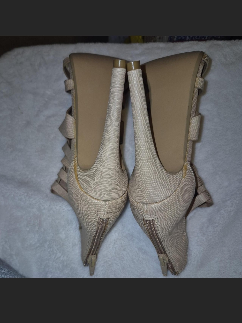 Steve Madden Beige Strappy High Heel Sandals - Picture 2 of 2